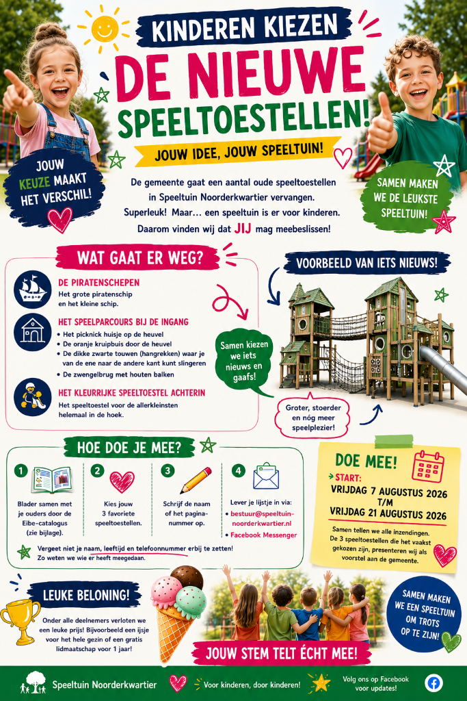Flyer: Kinderen kiezen de nieuwe speeltoestellen