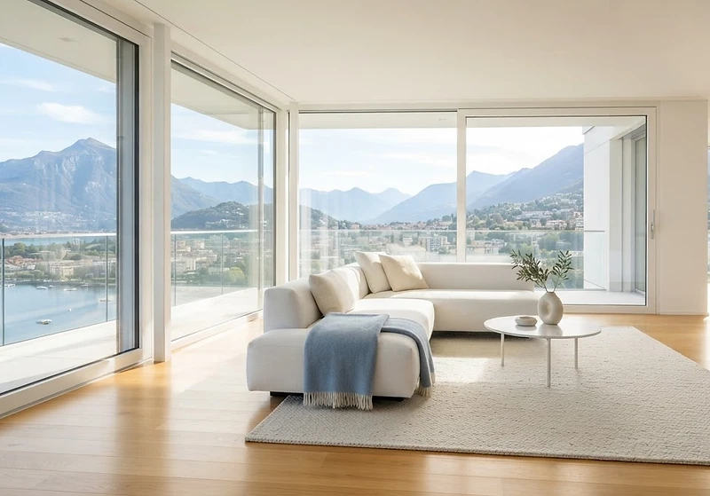 Interno luminoso di un appartamento moderno a Lugano