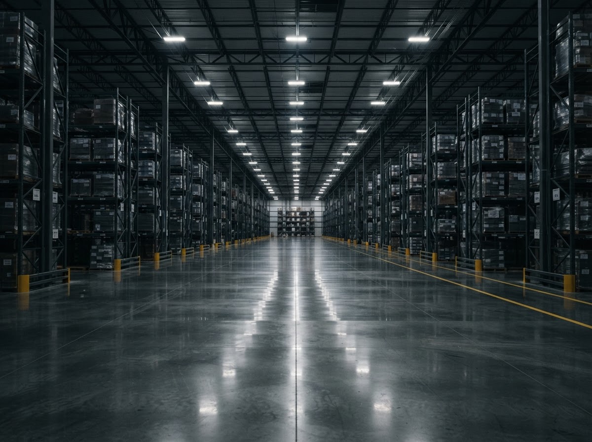 Warehouse Floor Treatment commercial cleaning East Midlands before and after transformation