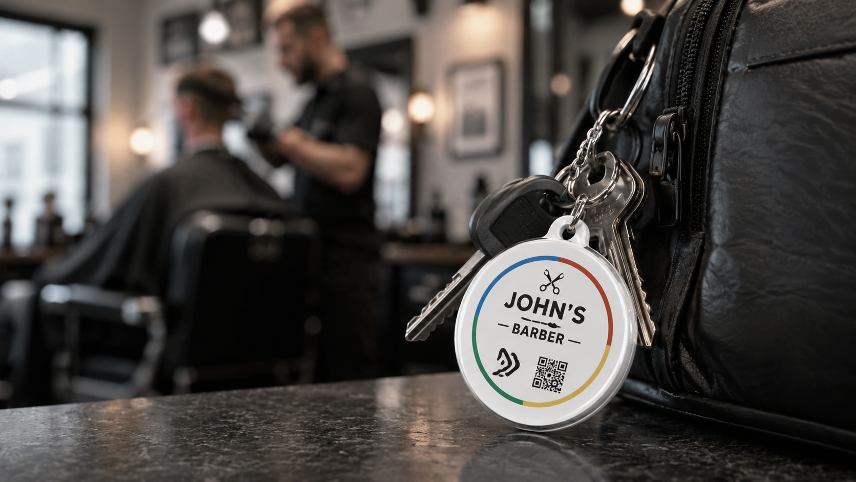 Custom NFC Keyring in use: Trades