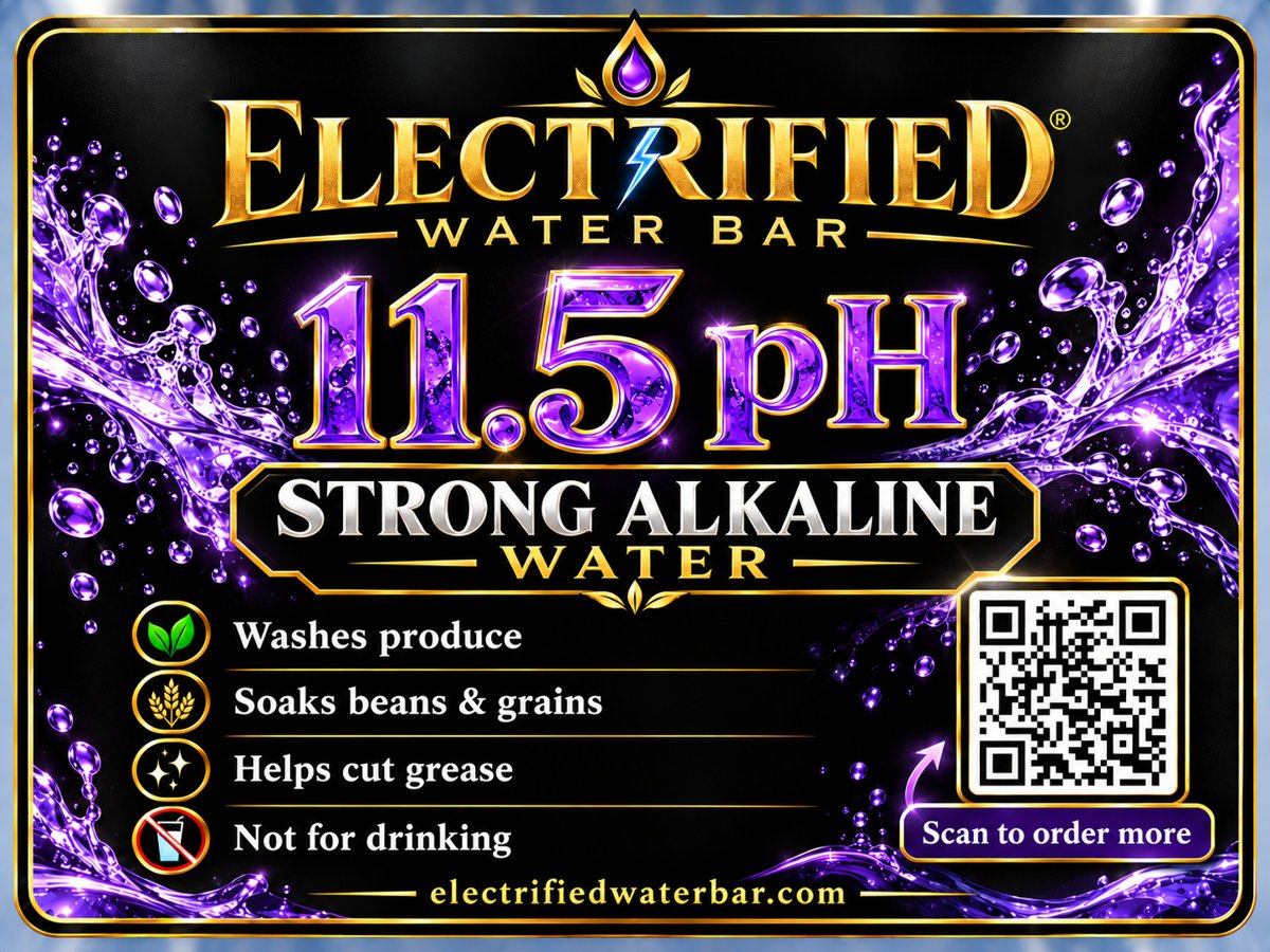 Electrified Water Bar pH 11.5 Strong Alkaline, 1.3 Gallon Bag