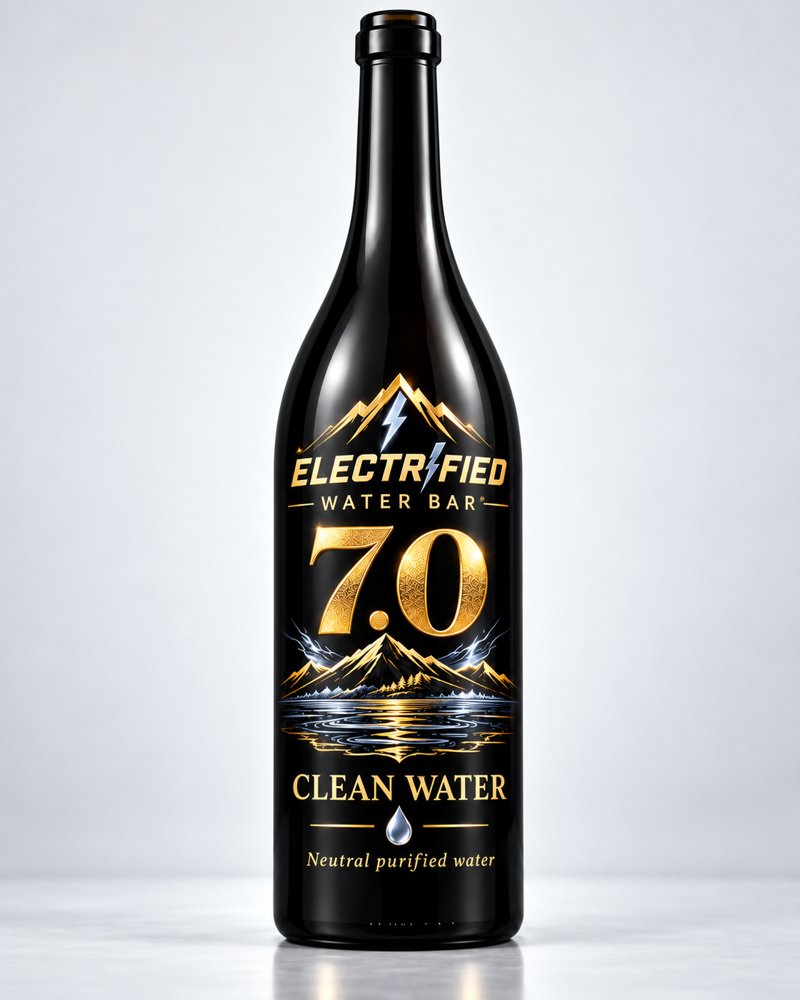 Electrified Water Bar pH 7.0 Clean Water, 750 ml Glass Bottle