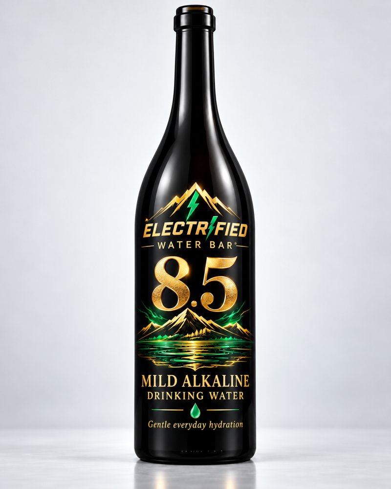 Electrified Water Bar pH 8.5 Mild Alkaline, 750 ml Glass Bottle