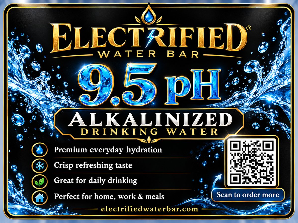 Electrified Water Bar pH 9.5 Alkalinized Drinking Water, 1.3 Gallon Bag