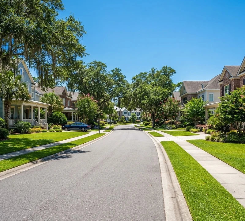 Sunny suburban neighborhood in Northwest Florida
