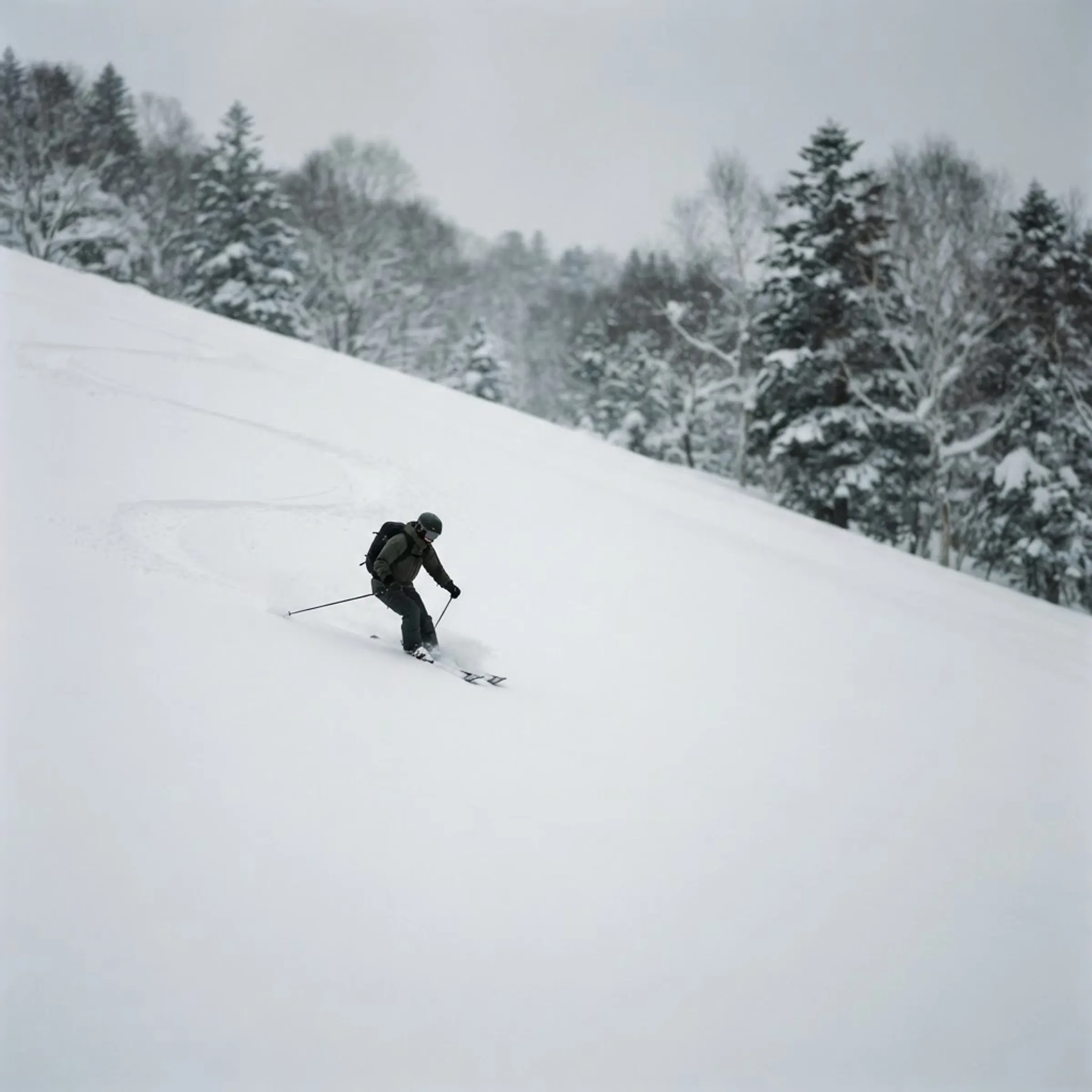 雪山を滑る