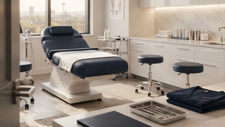 Sophisticated medical aesthetics classroom