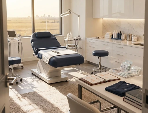 Refined medical aesthetics clinic classroom