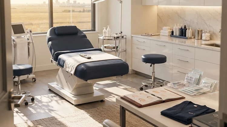 Refined medical aesthetics clinic classroom