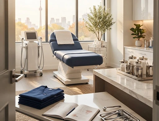 Refined medical aesthetics clinic classroom