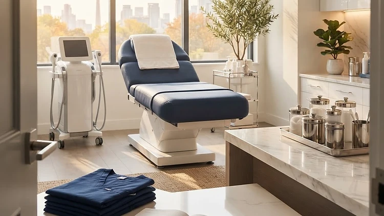 Refined medical aesthetics clinic classroom
