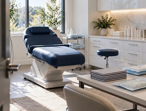 Medical aesthetics classroom with clinical supplies