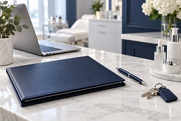 Medical aesthetics business planning desk