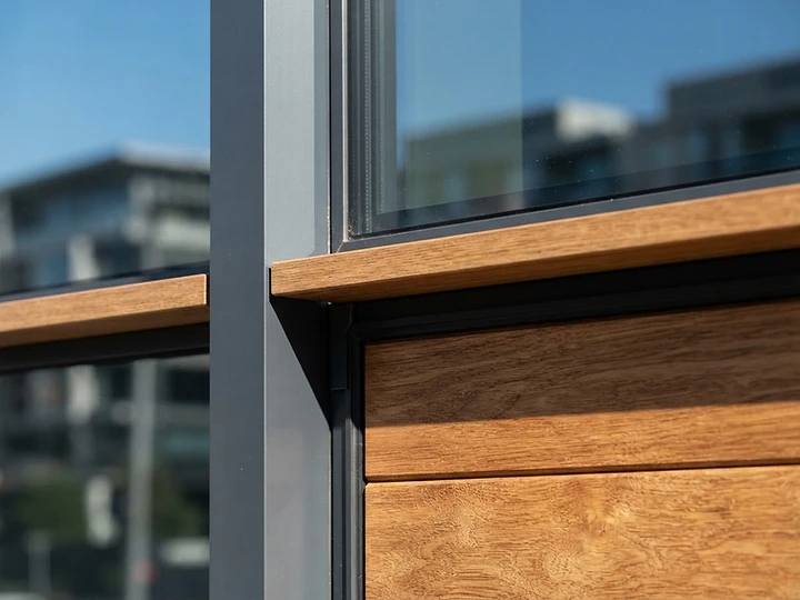 Modern commercial building facade detail