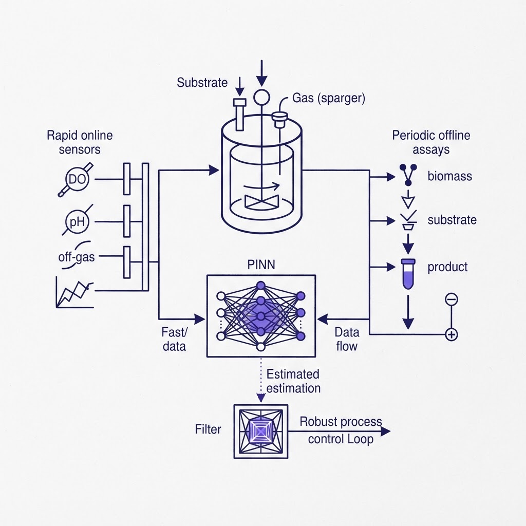 Physics-Informed Neural Networks for Bioprocess States