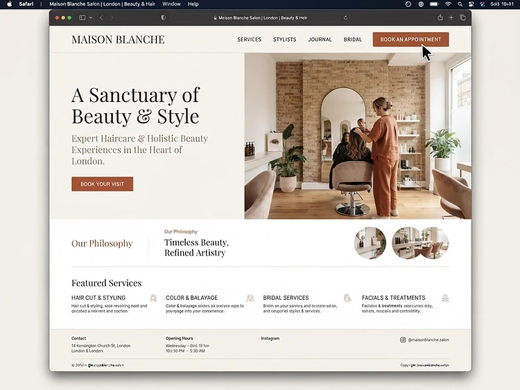 Bloom Beauty Studio website