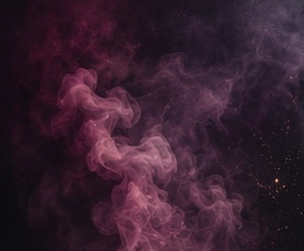 Ethereal magenta smoke plumes in the dark