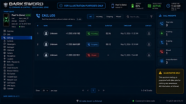 DARK SWORD C2 — Call Log module