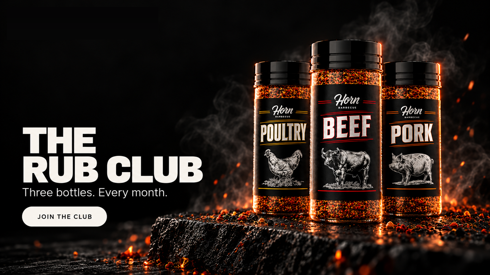 The Rub Club — Three bottles. Every month. Join the club.