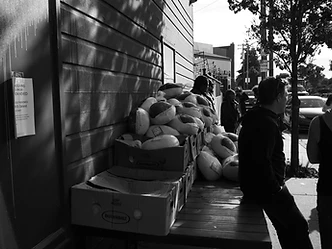 The 2023 turkey giveaway at the relocated West Oakland site after the fire