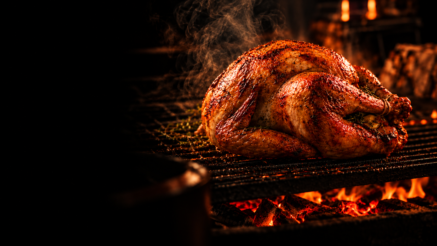 Smoked turkey over open fire — Matt Horn BBQ Holiday Preorder