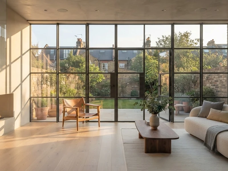 Pristine London interior in warm natural light