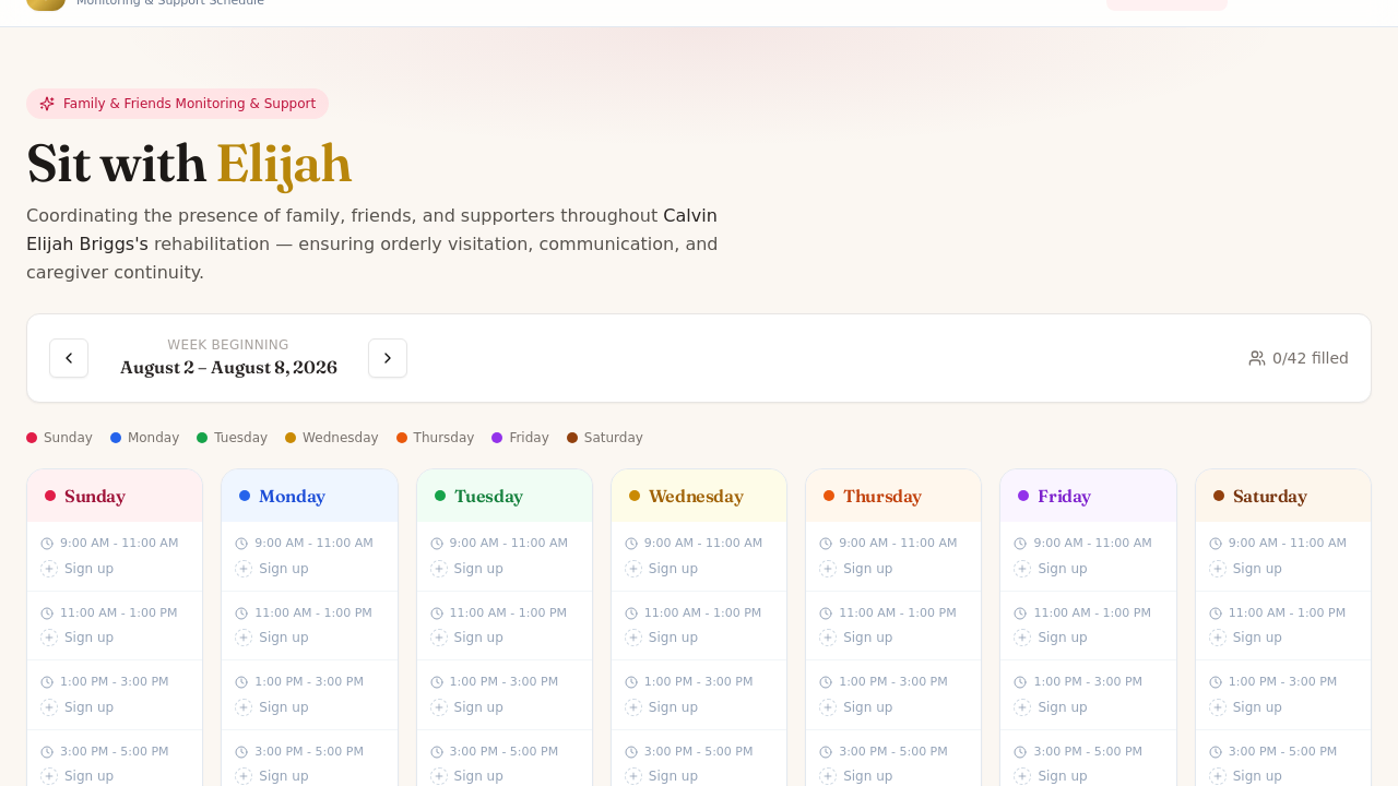 Scheduling app template preview