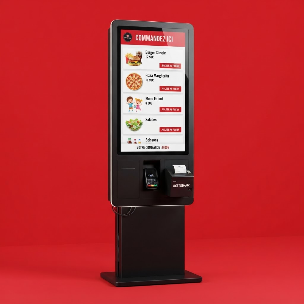 Borne de commande self-service et imprimante RESTOBANK