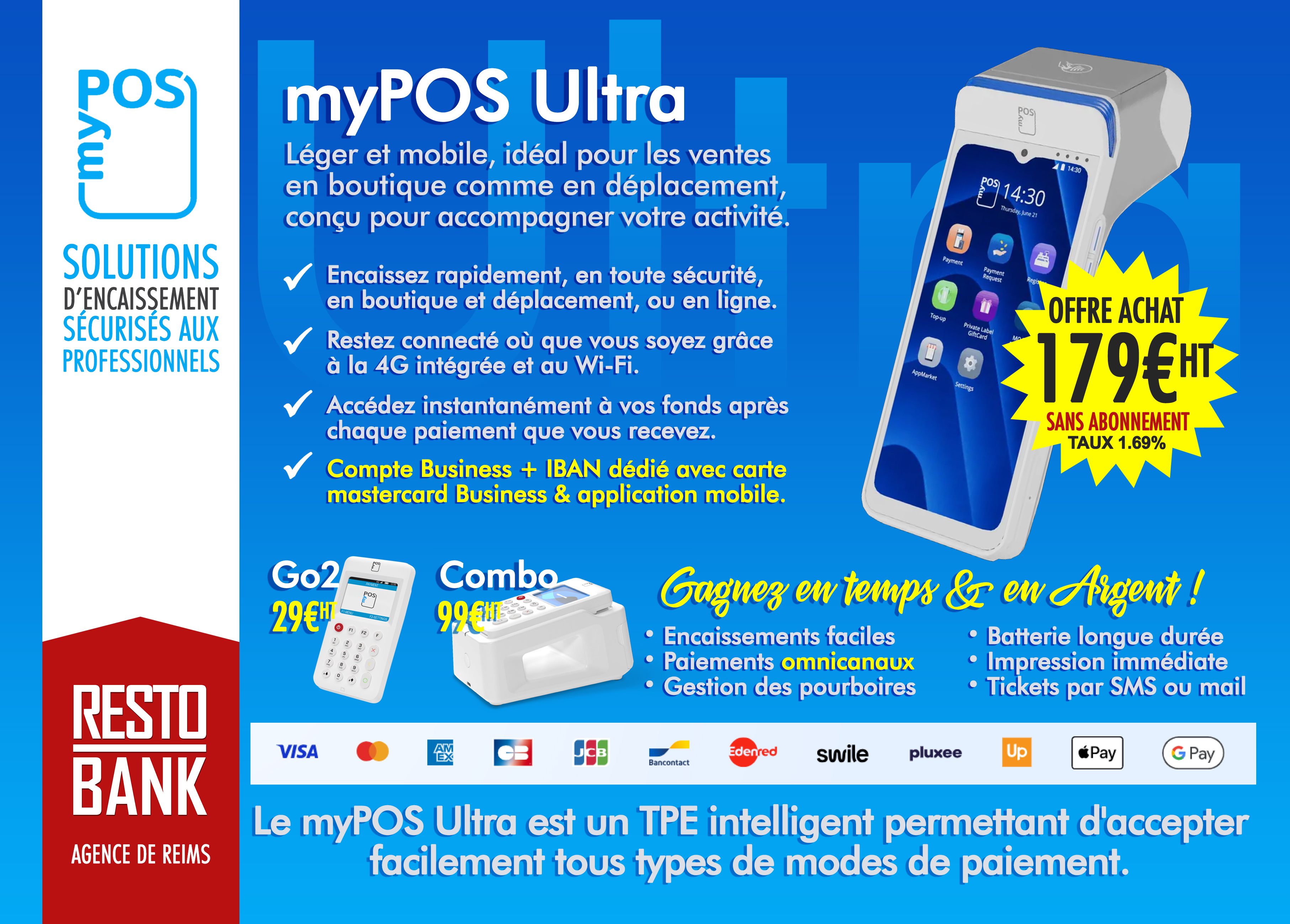 Offre myPOS terminal de paiement — documentation recto | Resto BANK