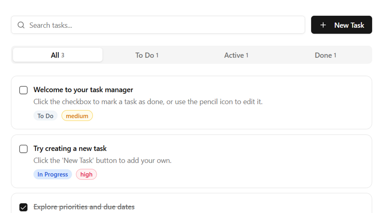 Tasks template preview