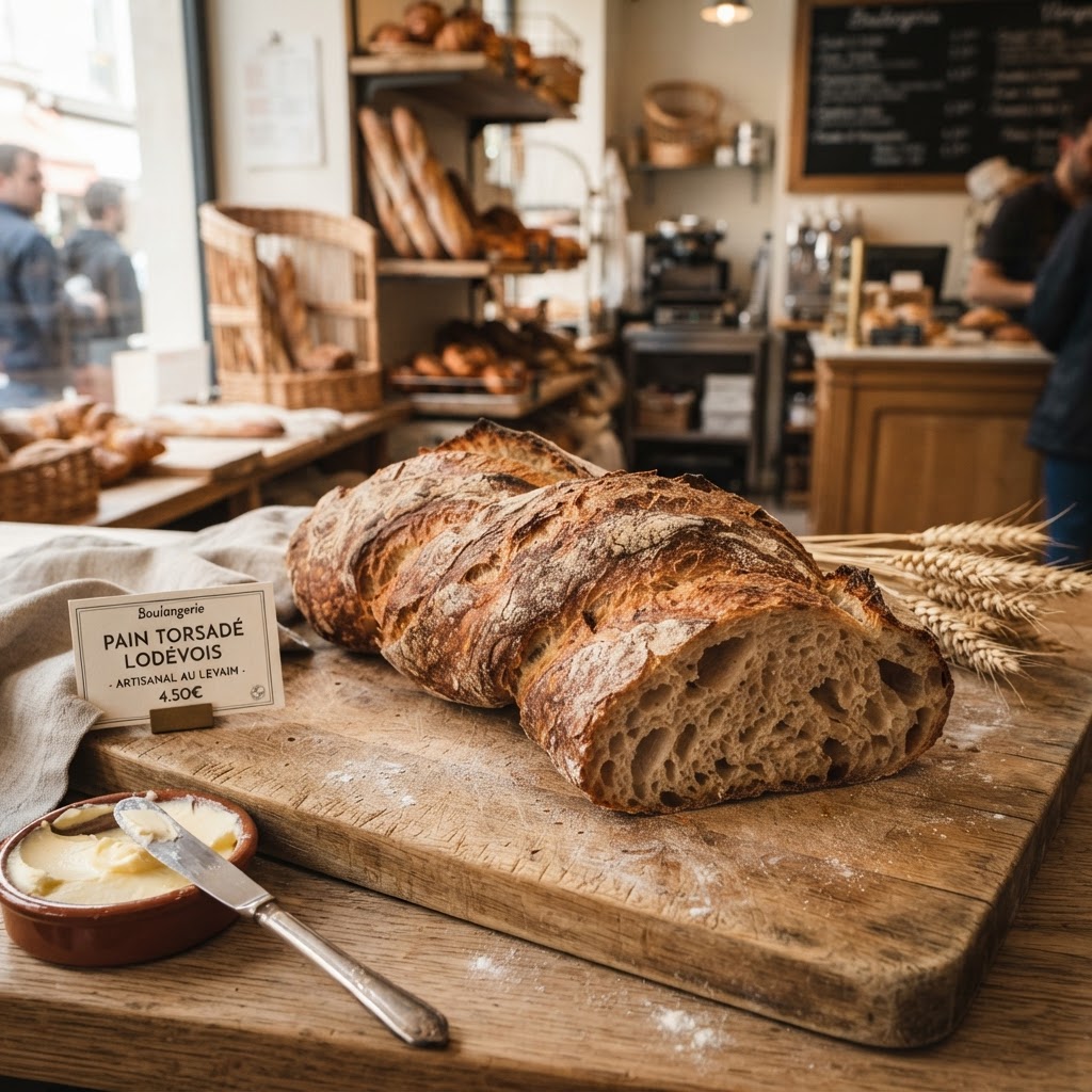 Pain torsadé au levain — style lodévois