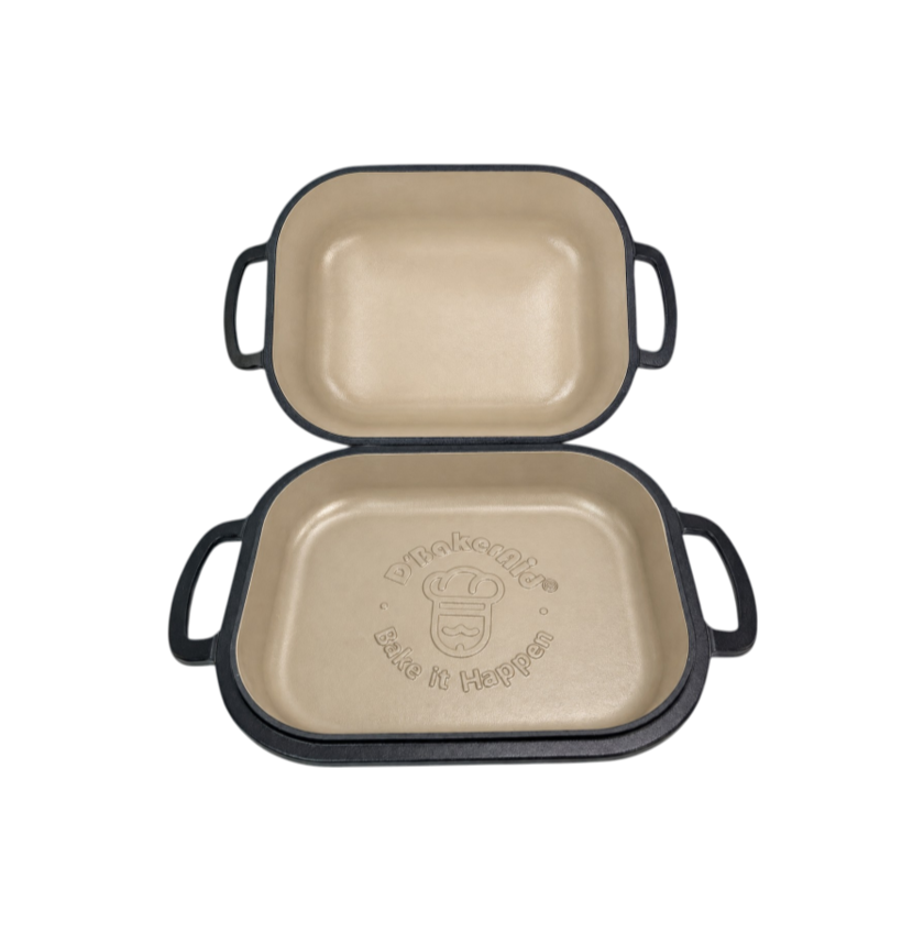 D'BakerAid™ Marmite en Fonte Artisanale / Revêtement Émail Nouvelle Technologie 7 qt 1