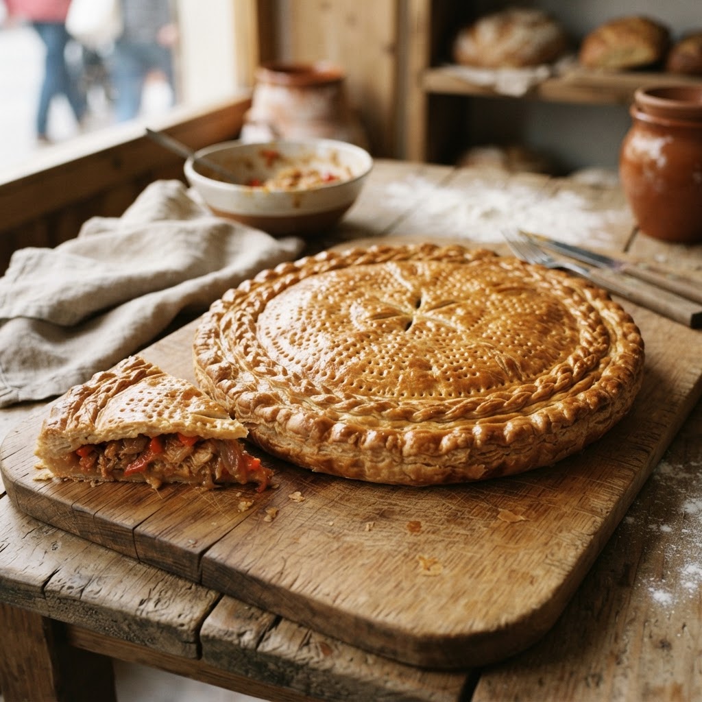 Empanada gallega de atún y pimientos