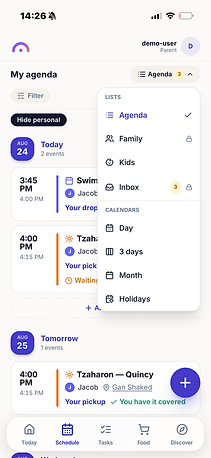 Looz agenda with multiple views — secondary