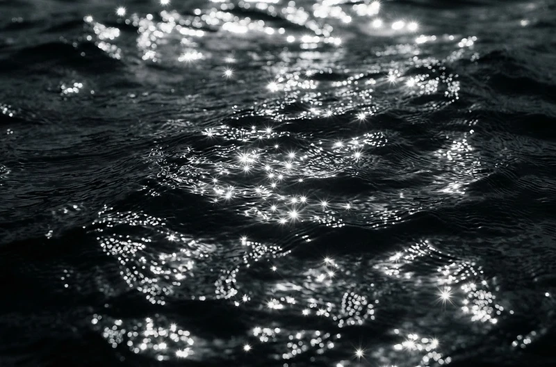 Rippling water under moonlight