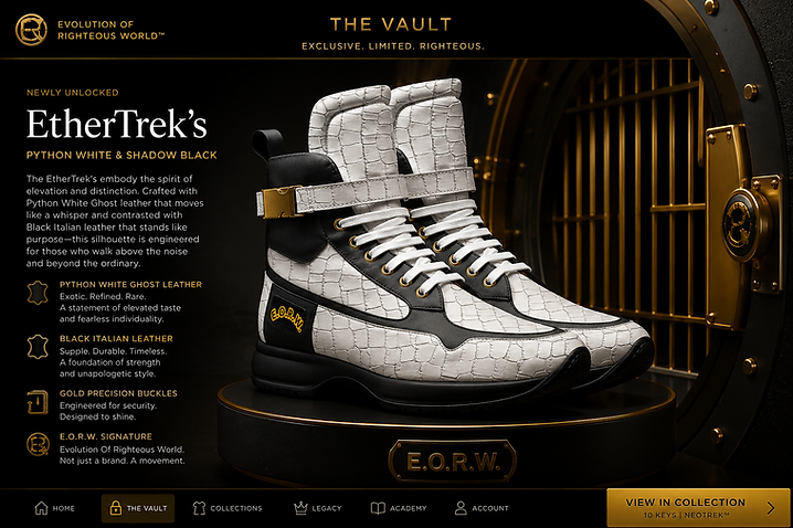 EtherTrek™ — Python White Ghost × Black Italian Leather