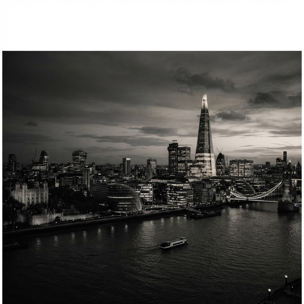 London skyline along the River Thames