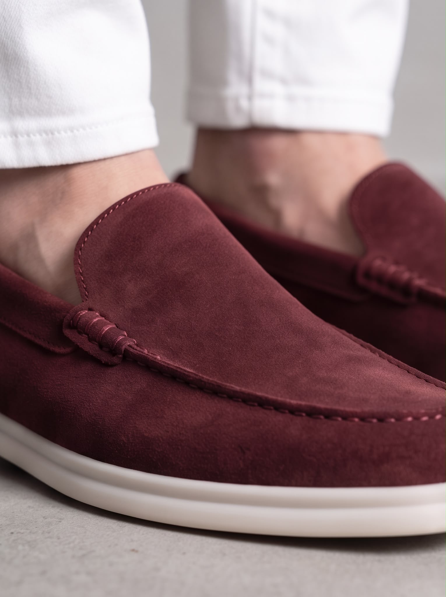 Burgundy Suede Loafers