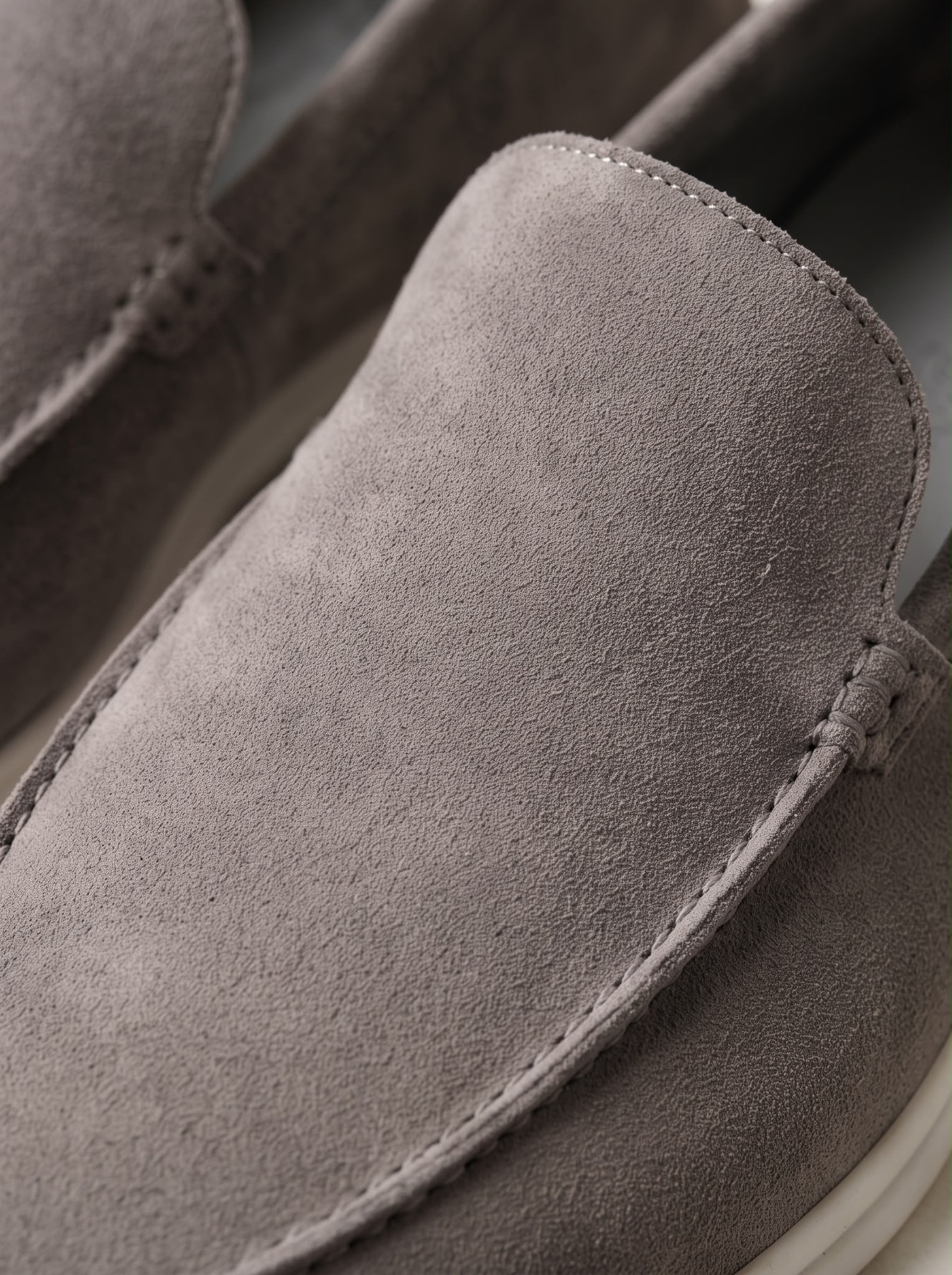 Grey Suede Loafers
