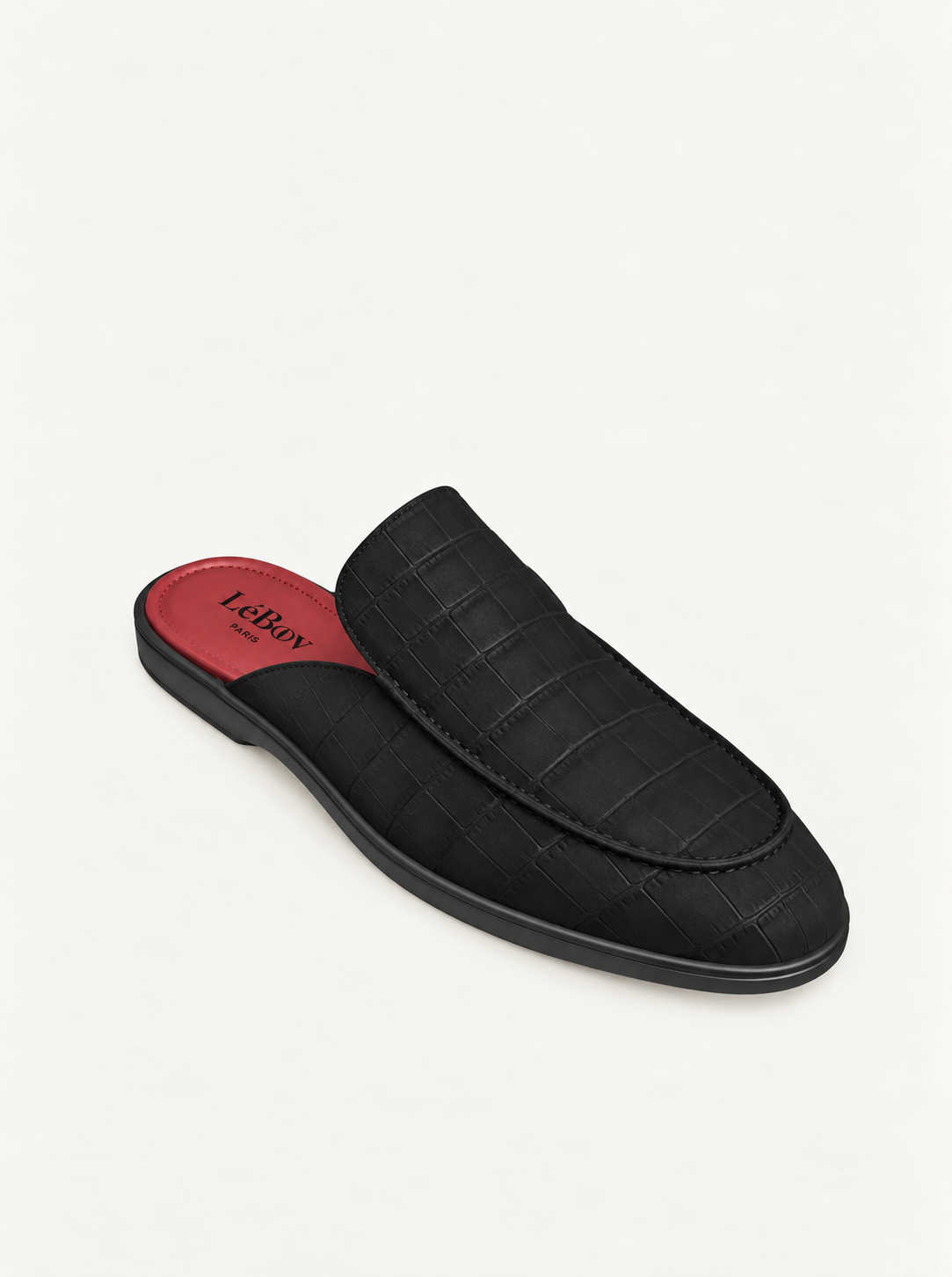 Nubuck Crocodile Signature Mules