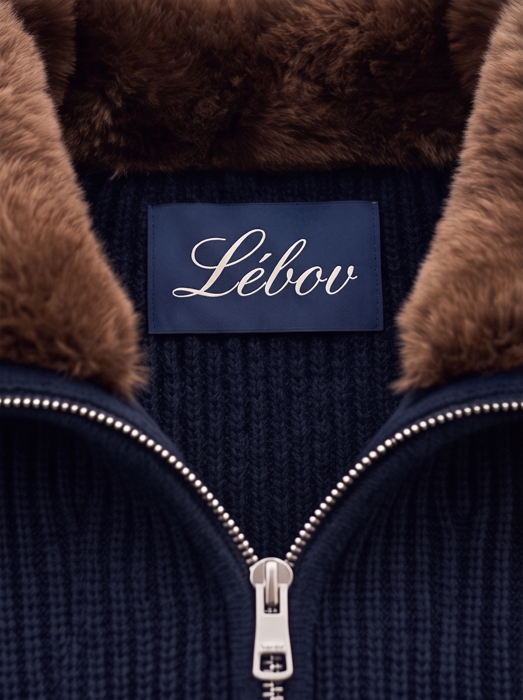 Navy Fur Collar Jacket