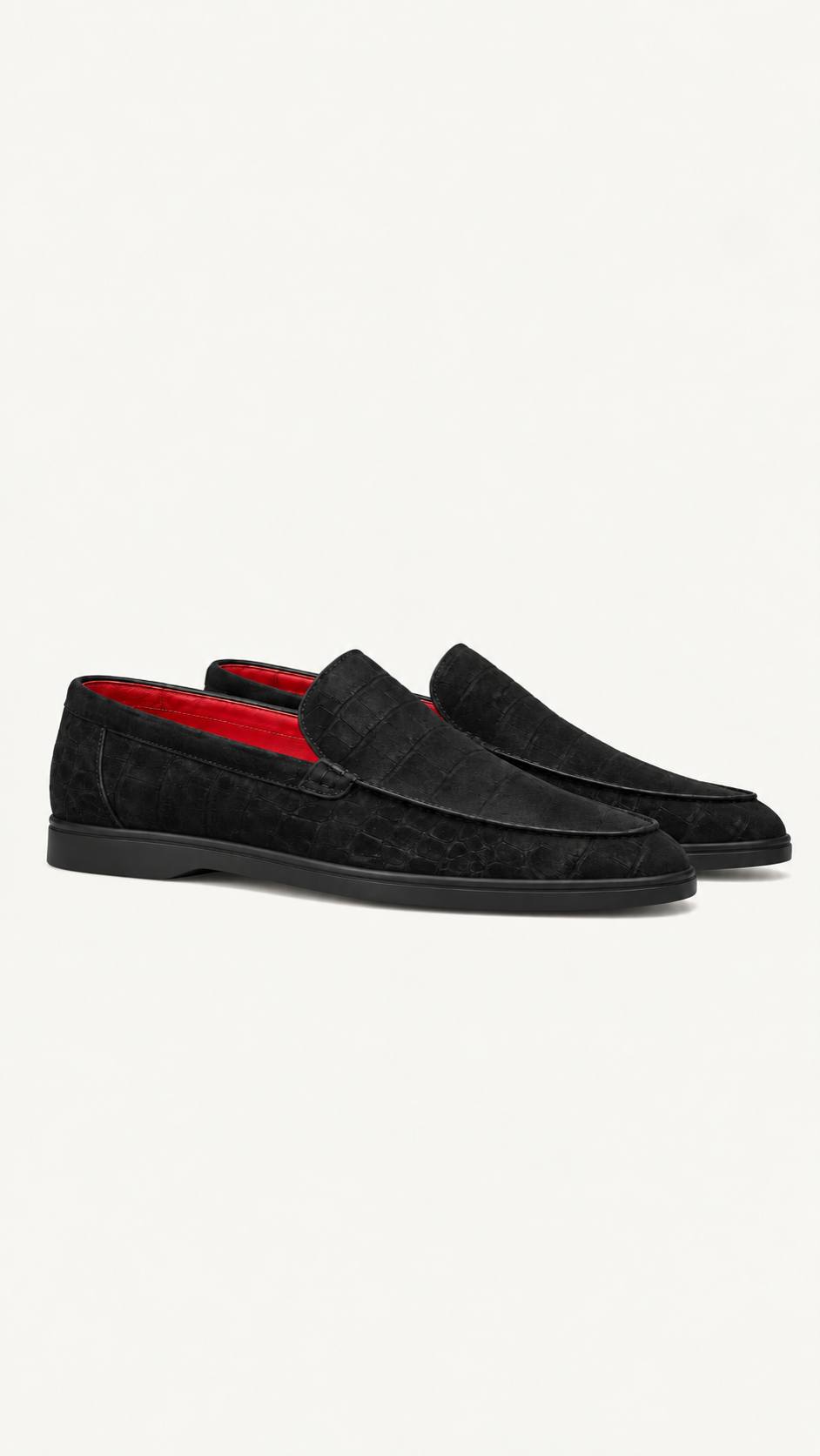 Nubuck Crocodile Signature Loafers