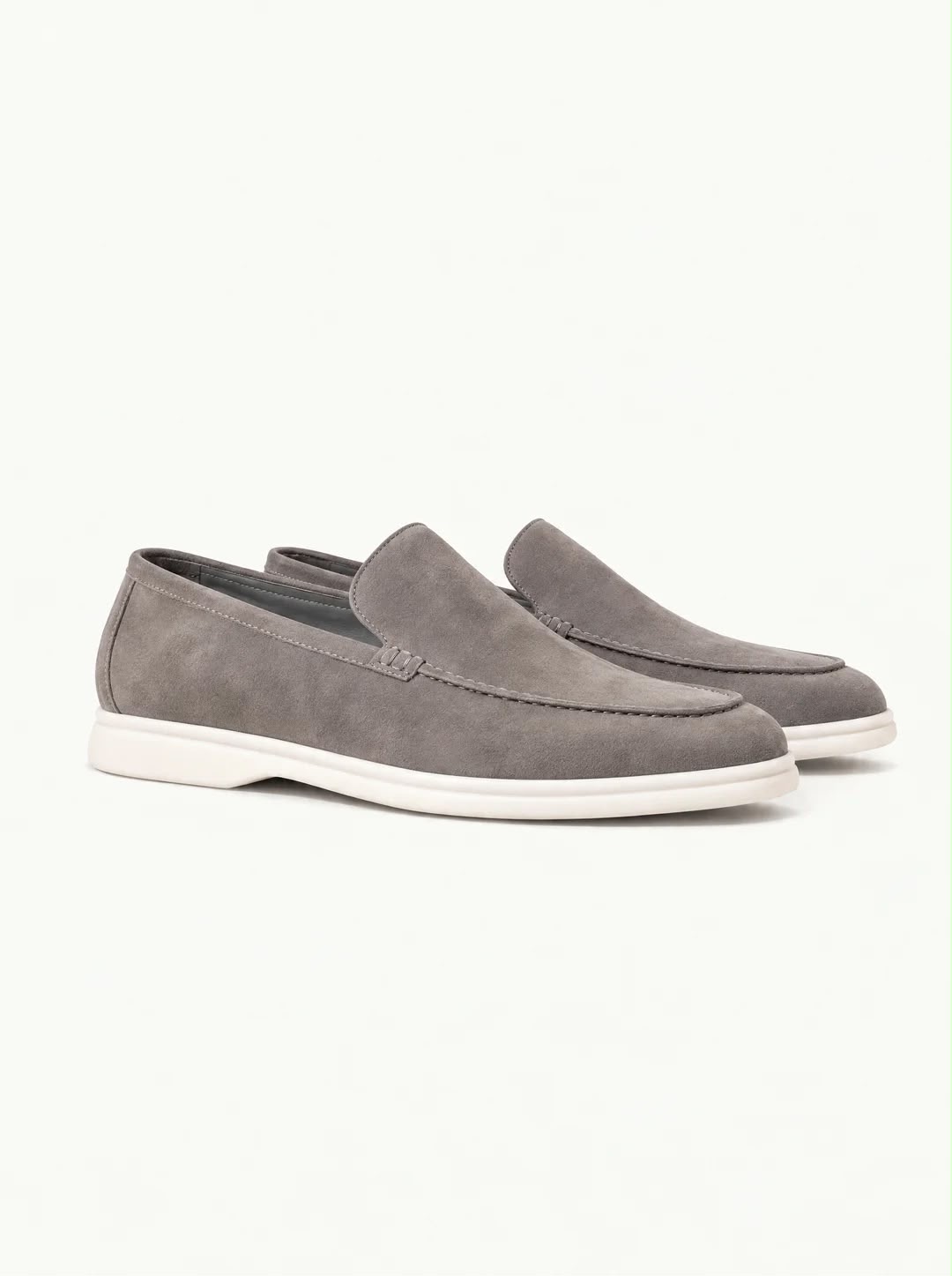 Grey Suede Loafers