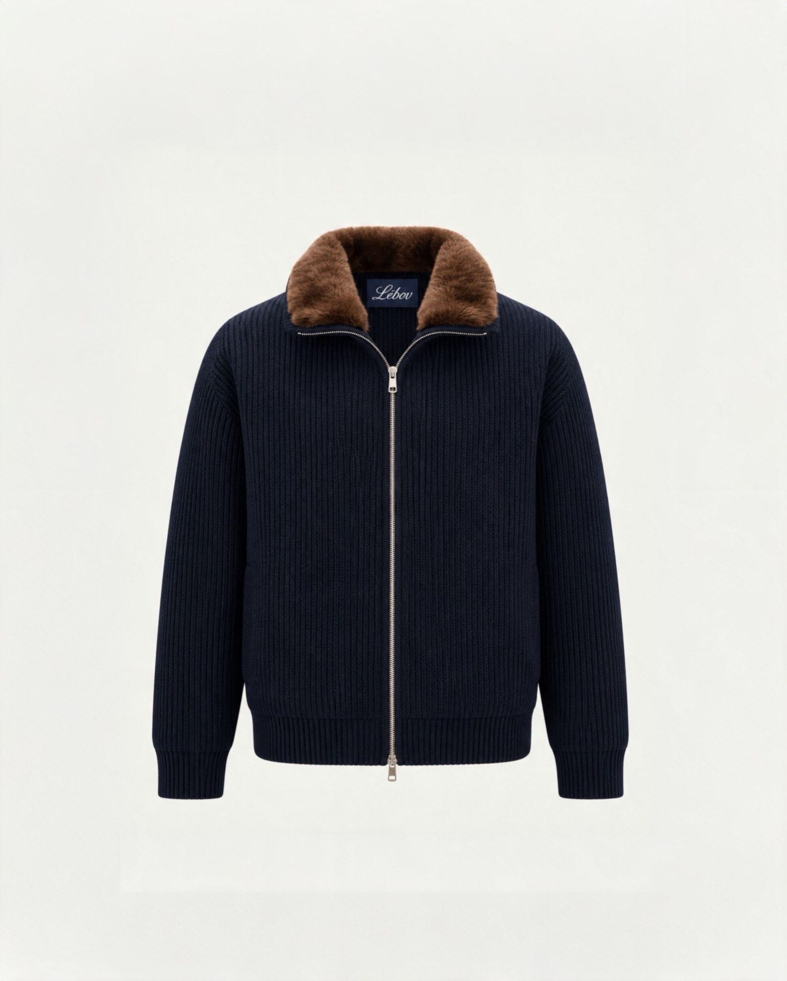 Navy Fur Collar Jacket