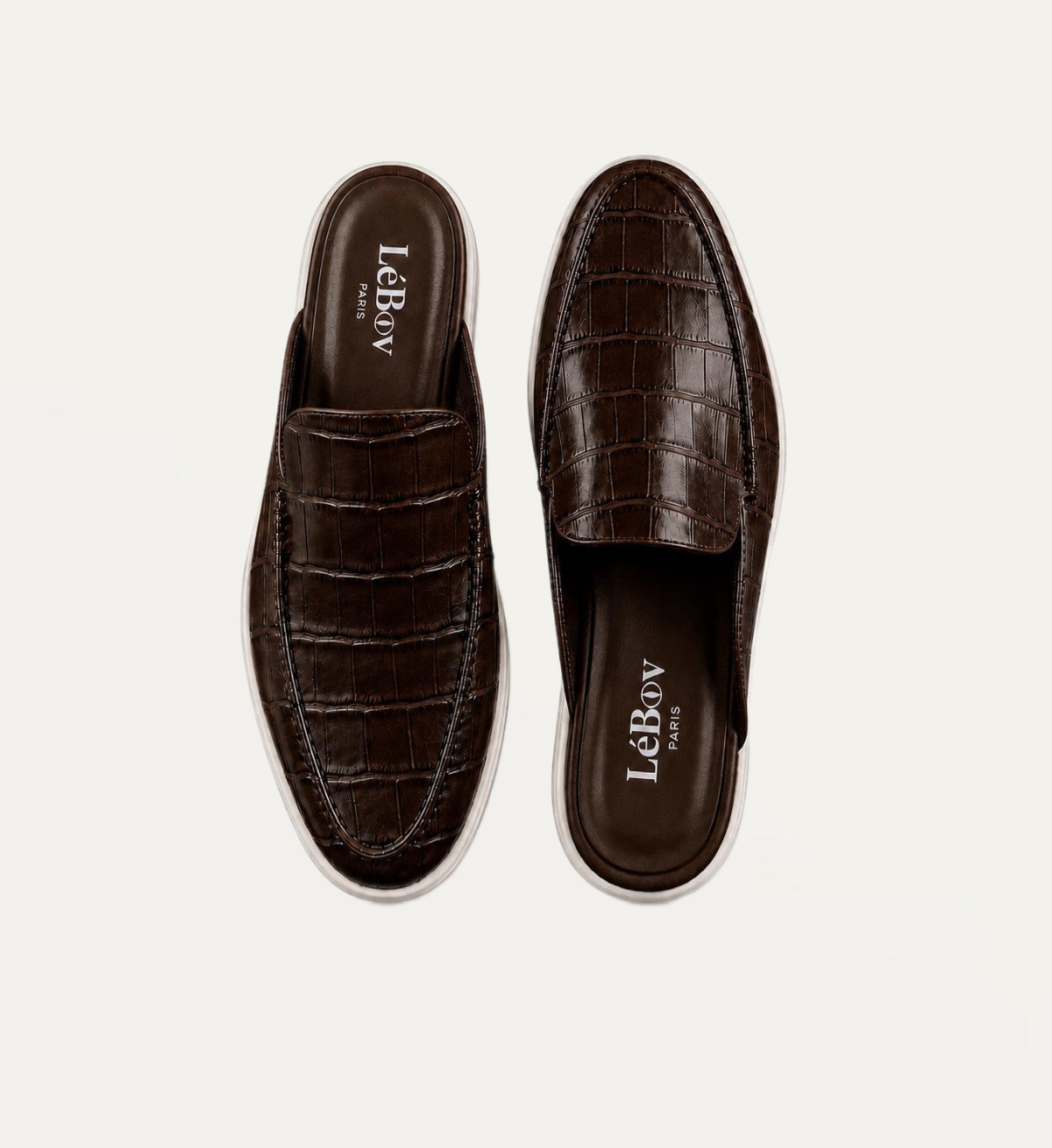 Crocodile Brown Mules