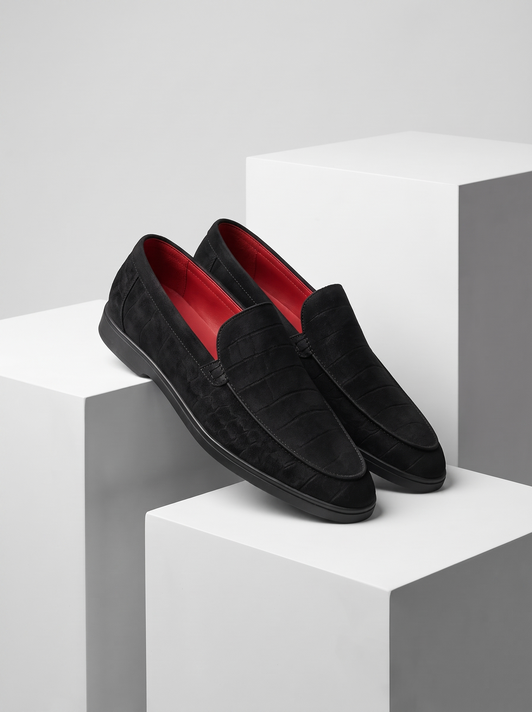 Nubuck Crocodile Signature Loafers