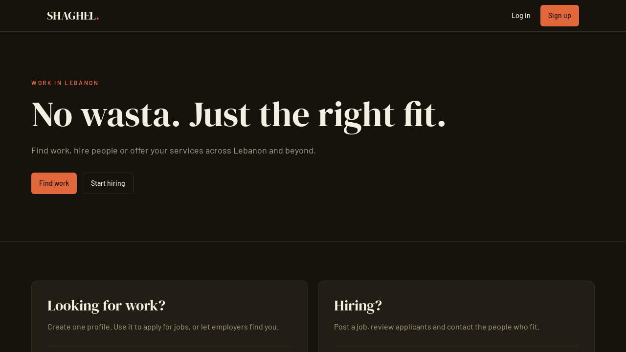 SHAGHEL - Job Marketplace template preview
