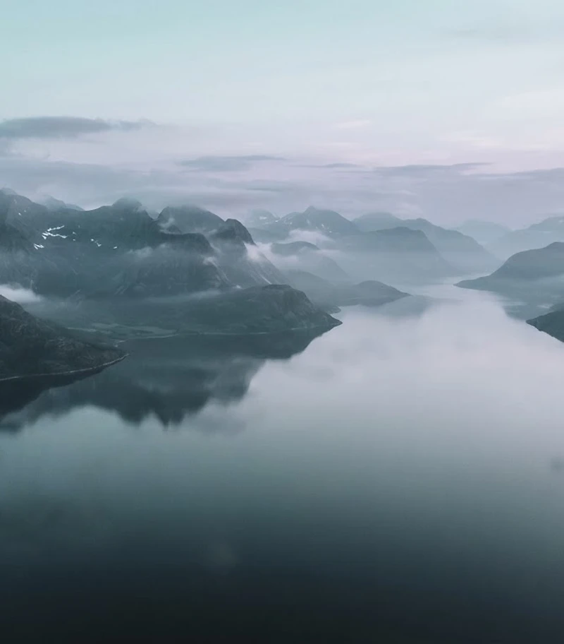 Nordic fjord at dawn