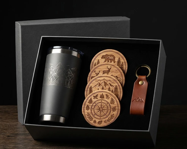 Premium engraved corporate welcome box set