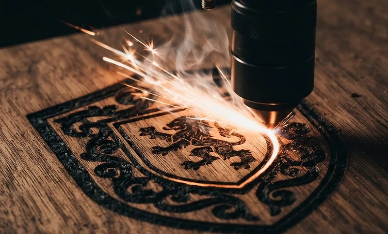 Laser engraving in process